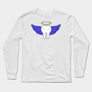 Cute Molar Angel illustration - for Dentists, Hygienists, Dental Assistants, Dental Students and anyone who loves teeth by Happimola Long Sleeve T-Shirt